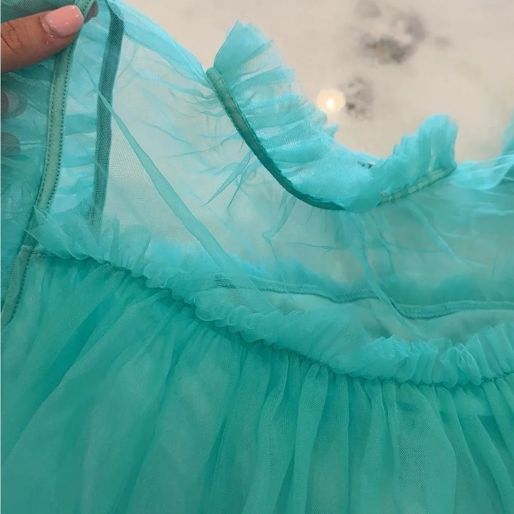 BiBi Aqua Ruffled Top - Picture 2 of 3